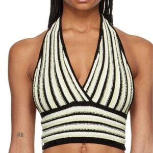 645 NWT OPEN YY Black & White Stripe Camisole Size 2